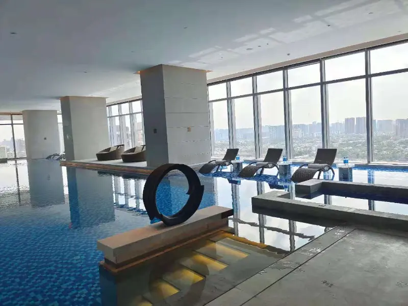 Blueway swimming lacus Calor Pump et Aeris Conditioner Ratio Perficite Year-circum consolationem Chengdu Bay Hotel Sky Infinity Pool